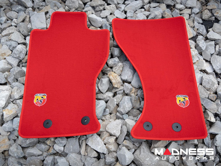 FIAT 124 Floor Mats - Red Carpet w/ ABARTH Crest